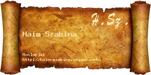 Haim Szabina névjegykártya