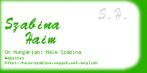 szabina haim business card